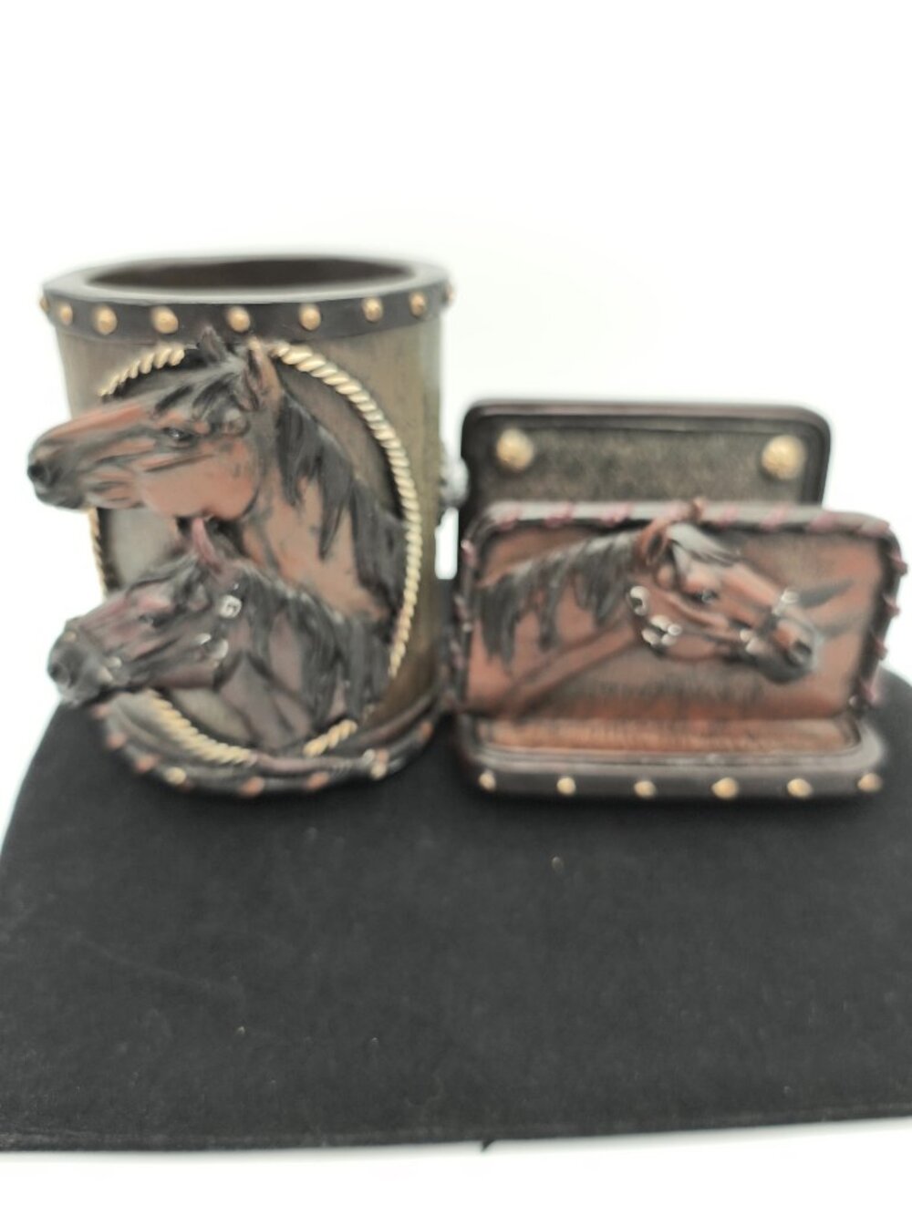 Western Themed Resin 3D Horse Pencil & Letter Holder Set